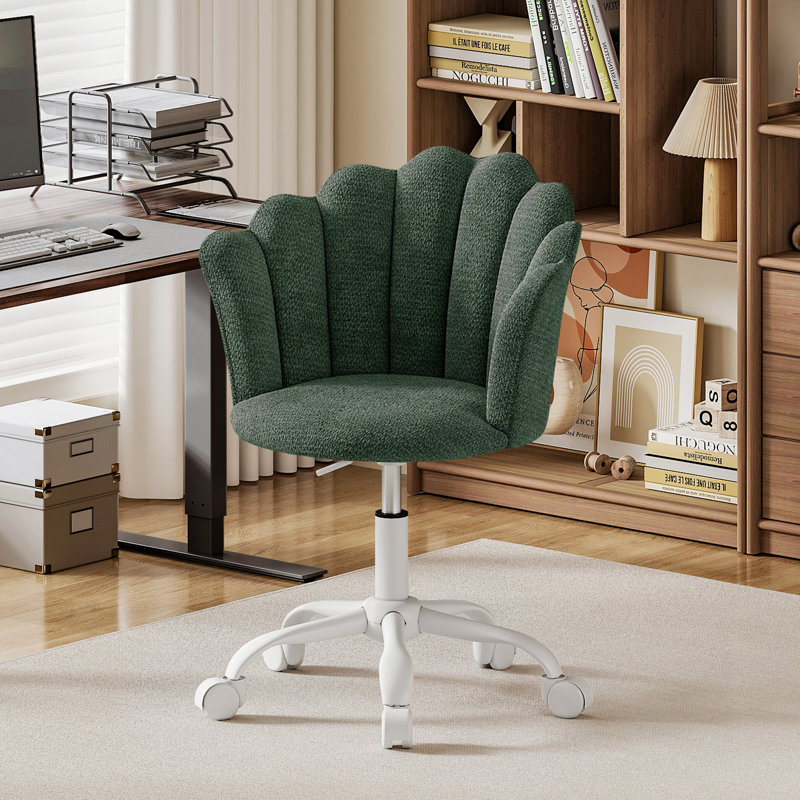 Office Chair, Adjustable Height Swivel Chair, Chenille Vanity Chair, Comfy Padded Computer Desk Chair For Office, Study, Bedroom