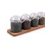 Ensemble de 4 pots et 1 support Spice Jar & Kitchen Pots en plastique durables, 4,0 x 4,0 x 4,7 pouces | Va au lave-vaisselle, parfait pour organiser votre cuisine-958739176