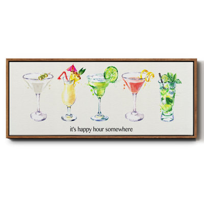 Happy Hour cocktails - toile encadrée