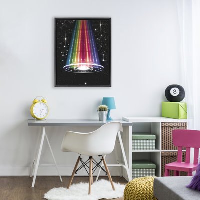 Cadre flottant Rainbow Galaxy UFO, design par Sasha