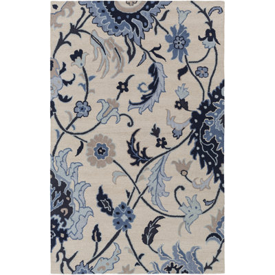 Alexander Floral Hand-Tufted Wool Blue/Ivory/Beige Area Rug