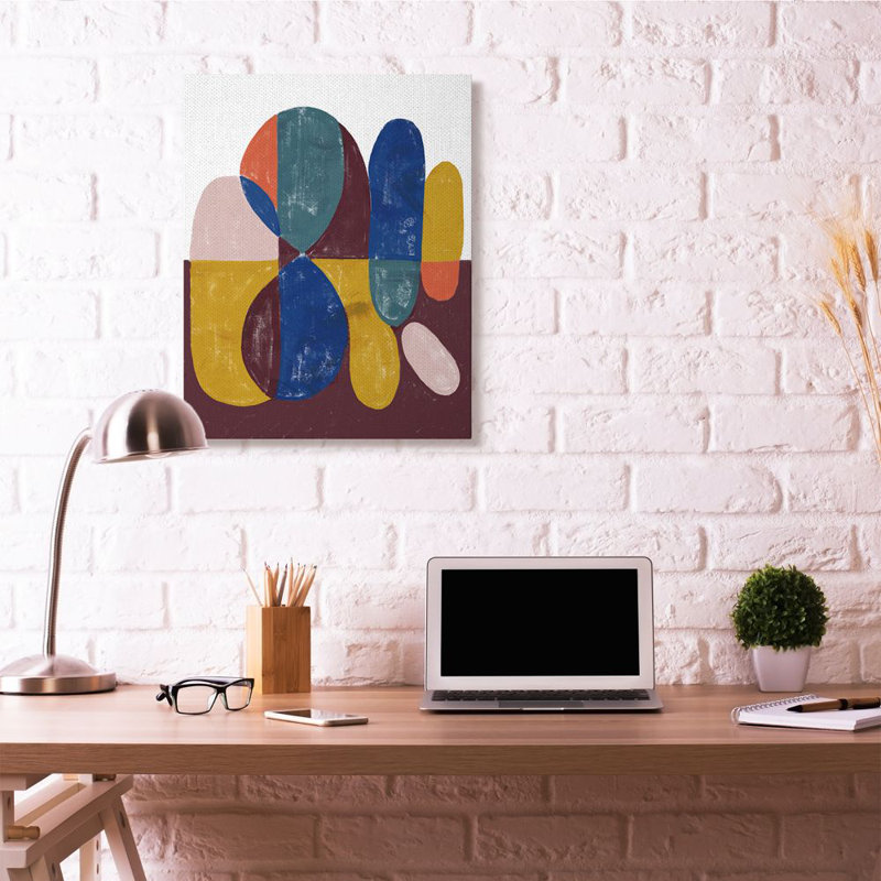 «Abstract Shapes» par Daphne Polselli, reproduction d'art, Giclée encadrée noir minuit, H 14 po x l 11 po