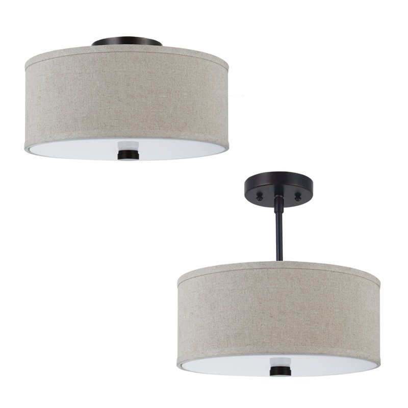Middlesbrough Fabric Flush Mount, No, Burnt Sienna