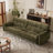 Green Chenille Retro Straight Living Sofa