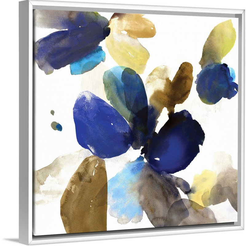 «Blue Velvet I» par Allison Pearce, reproduction sur toile, H 14 po x l 14 po x P 1,75 po, Cadre blanc