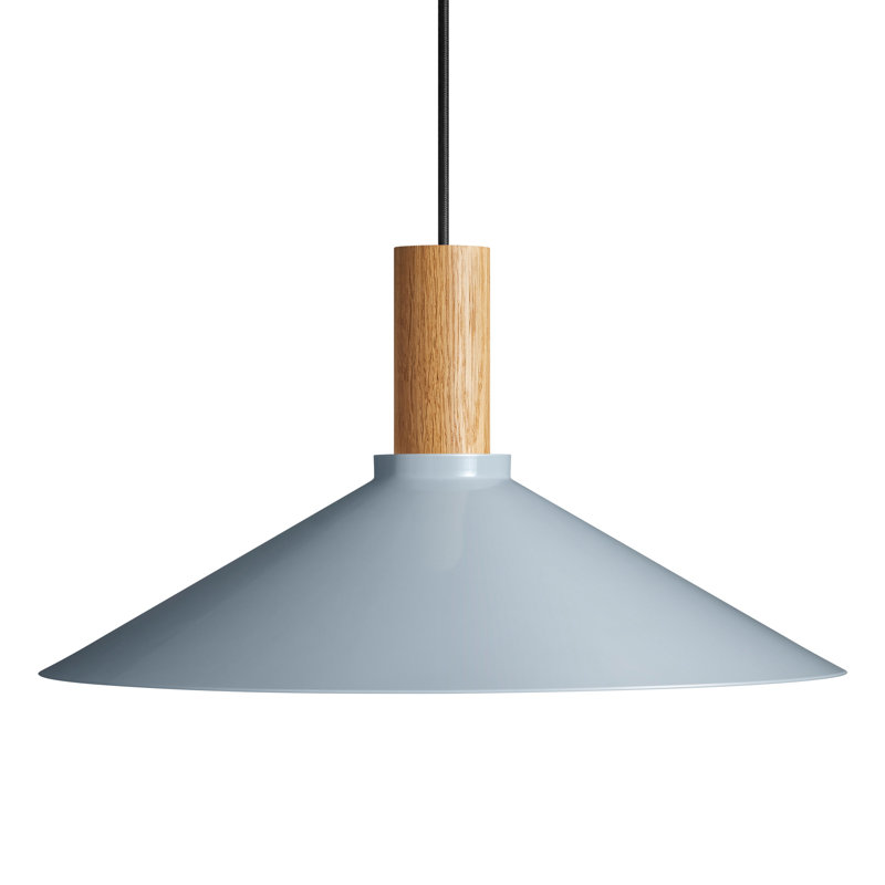 Emblem 1 - Light Pendant, 9" H x 18" W x 18" D, White Oak, Gray Blue