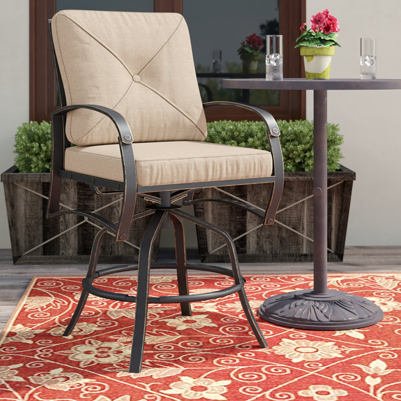 Tabouret de bar 28 po avec coussin Kain