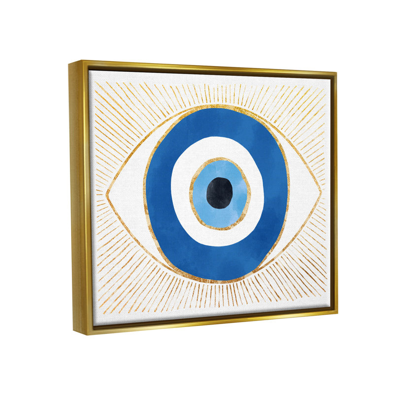 «Evil Eye Glam Rays», art de la giclée encadrée par Ziwei Li, H 25 po x l 31 po x P 1,7 po, Cadre flottant métallique doré