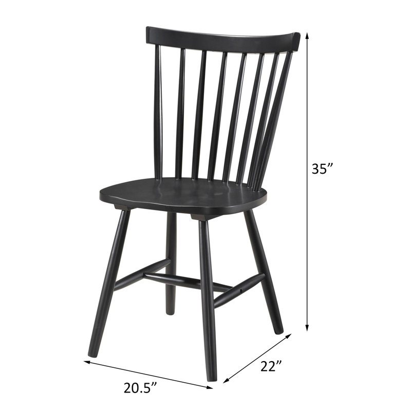 Sindelar Black Windsor Back Side Chairs (Set of 2)