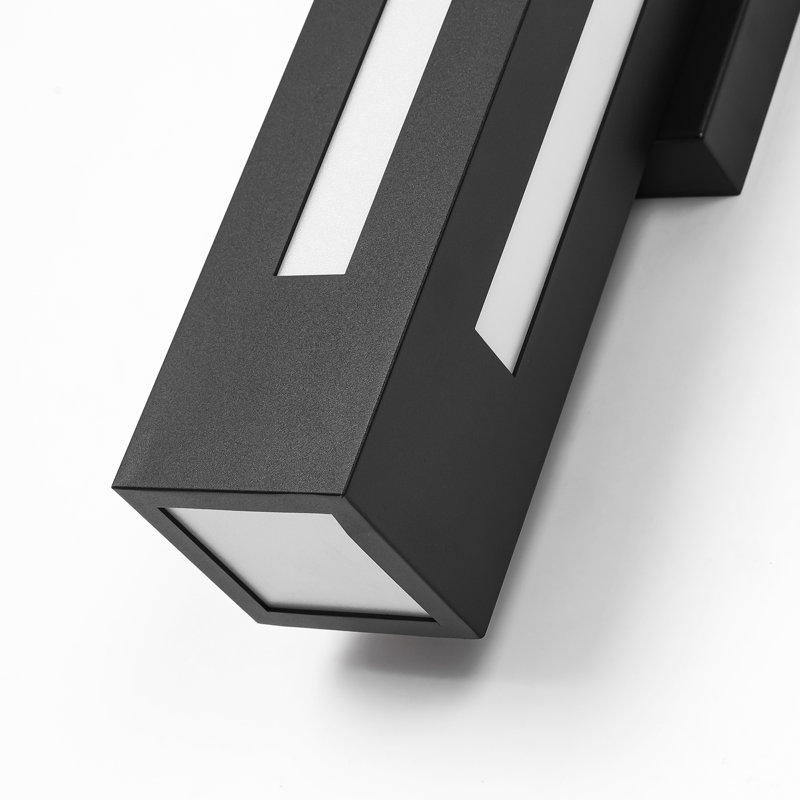 Applique murale d'extérieur à DEL rectangulaire noire moderne