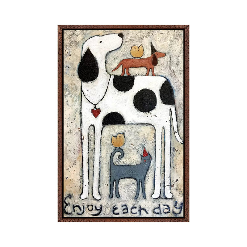 Each Day by Teresa Kogut - Painting on Canvas, 66.04 cm H x 45.72 cm W, Classic Brown Wood Framed