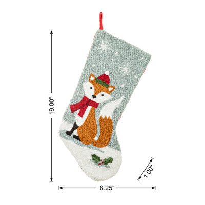19.00"L Hooked Stocking, Fox