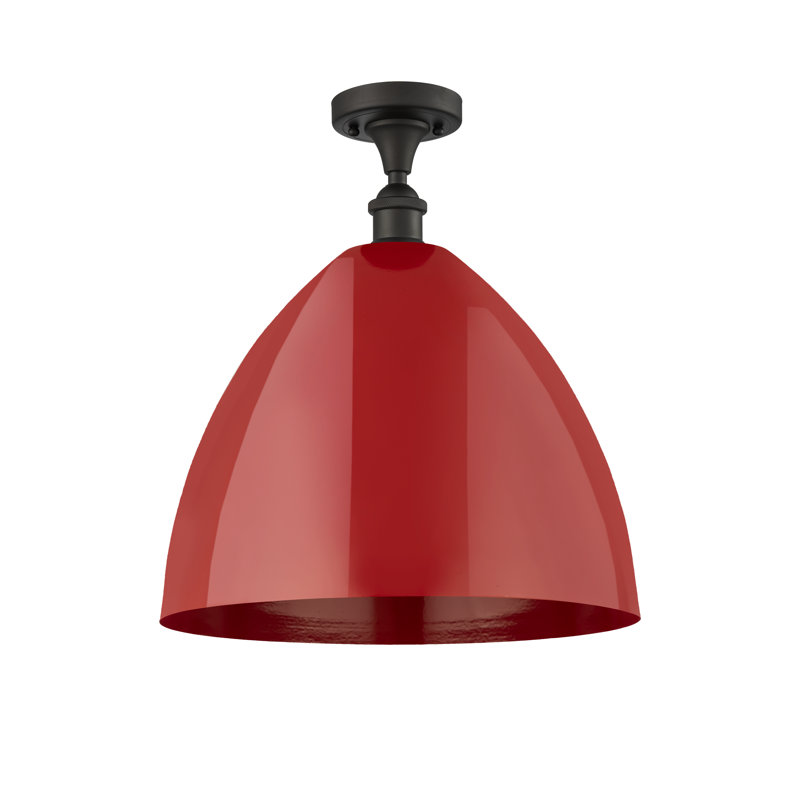 Plafonnier semi-encastré Crooksville, Rouge, Bronze huilé