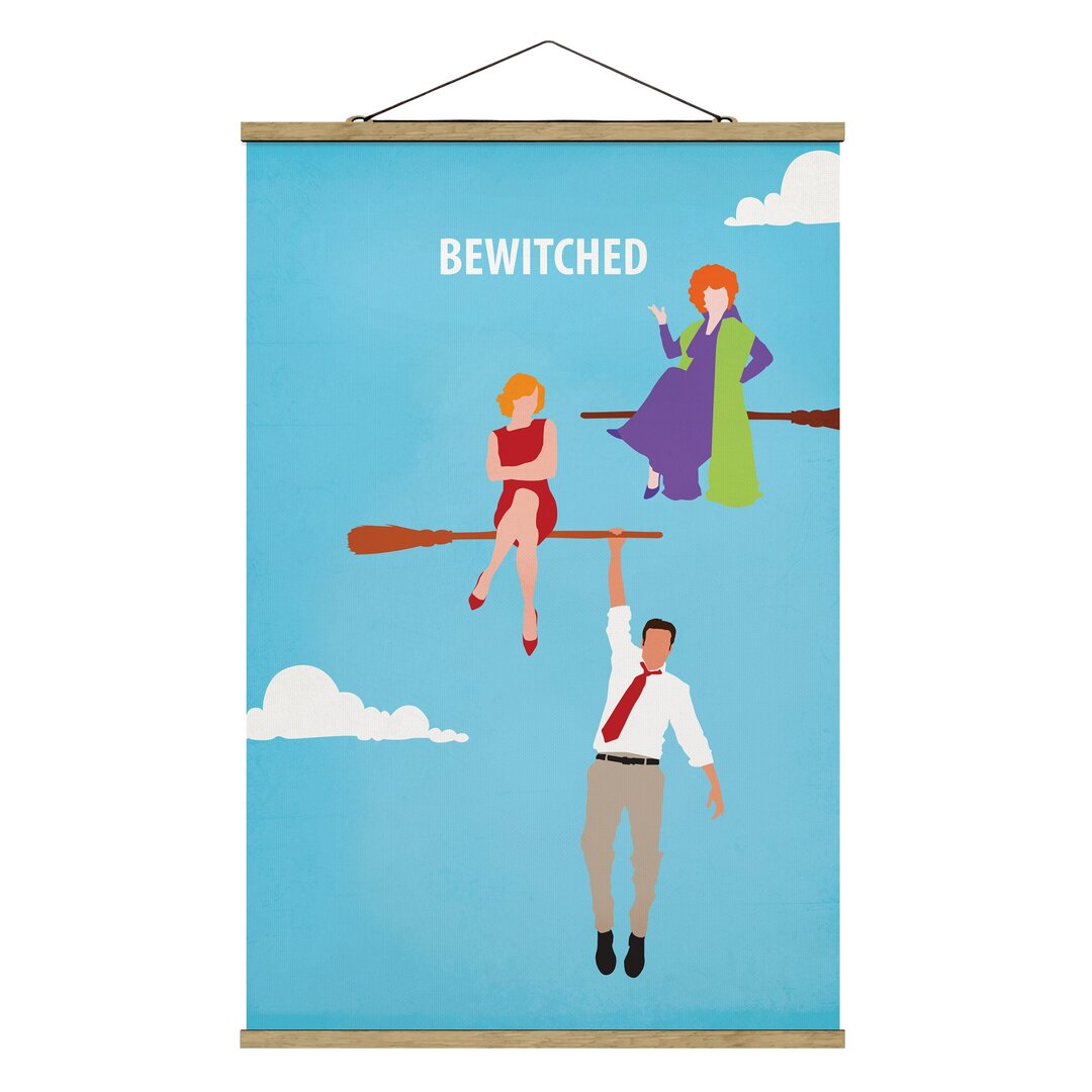 Stoffbild mit Plakatstreifen - Filmposter Bewitched - Portrait 3:2