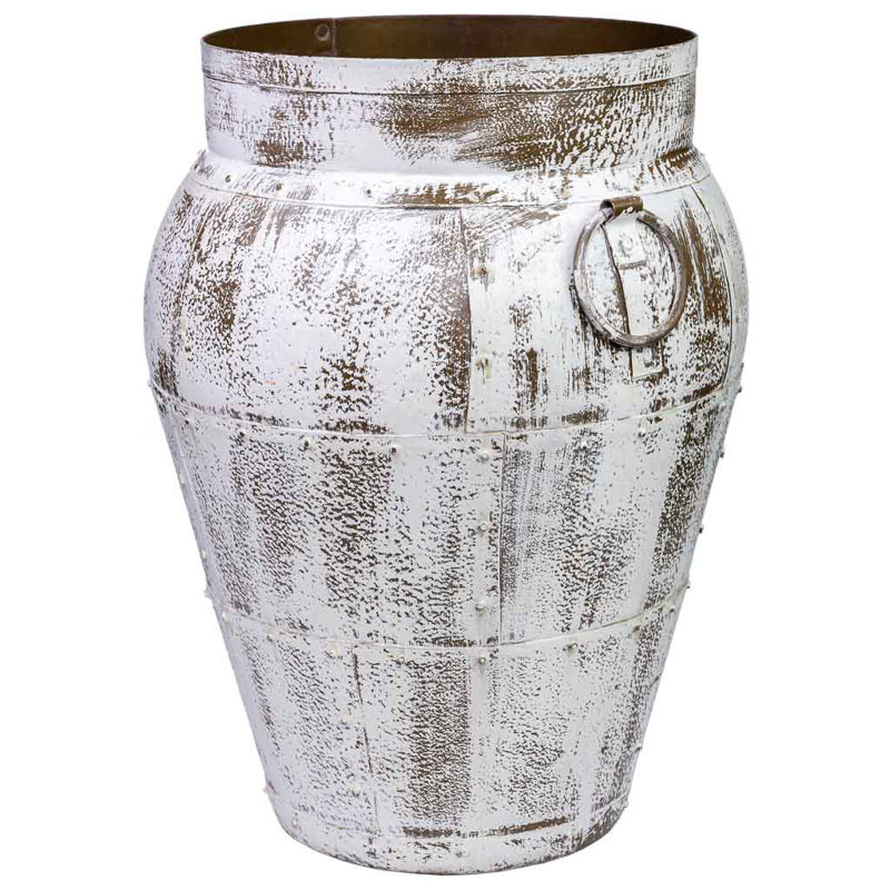 Delphina Metal Table Vase, White