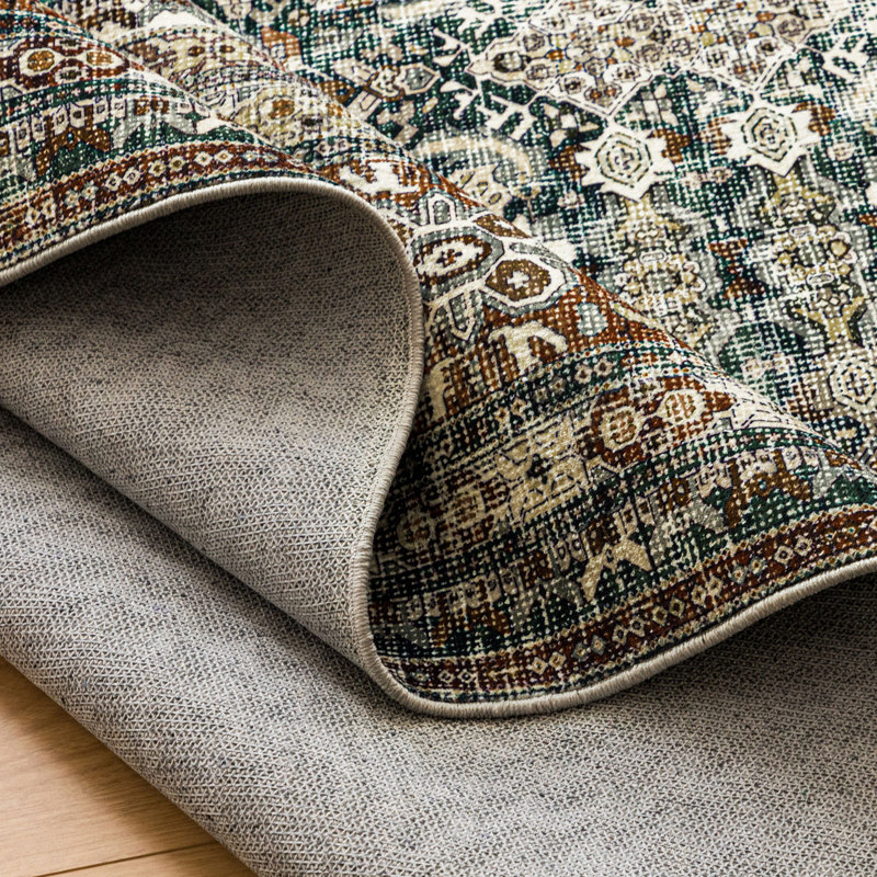 CYNTHIA Machine Washable Vintage Distressed Area Rug Soft Foldable, Rectangle 2'6" x 9'