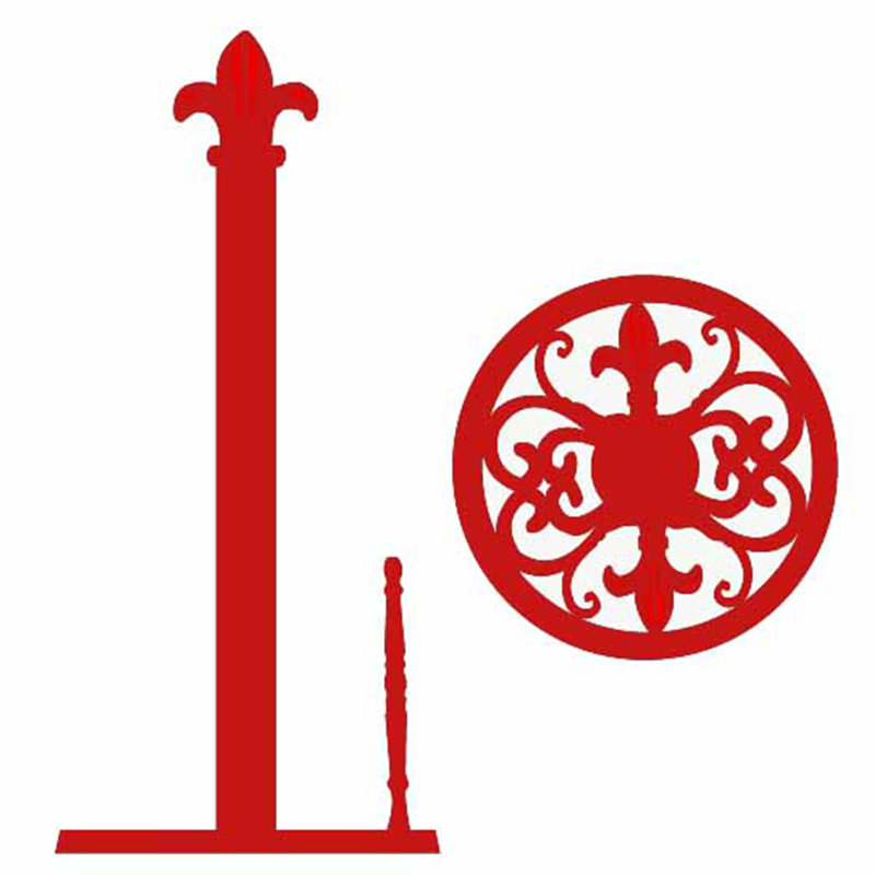 Porte-essuie-tout autoportant en fonte, Rouge