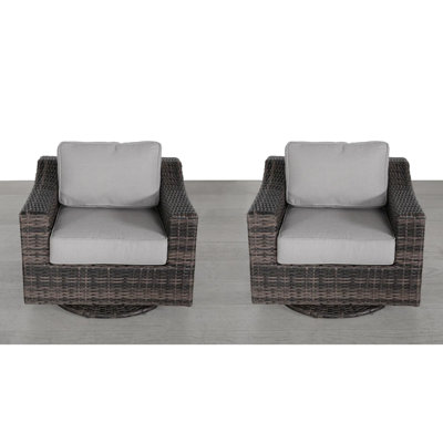 Fauteuil club pivotant avec coussins pour le plaisir instantané, fonction 360, coussins lavables à la machine, support en mousse épaisse, tissu hydrofuge, patio sans assemblage requis, rotation en douceur et intempéries