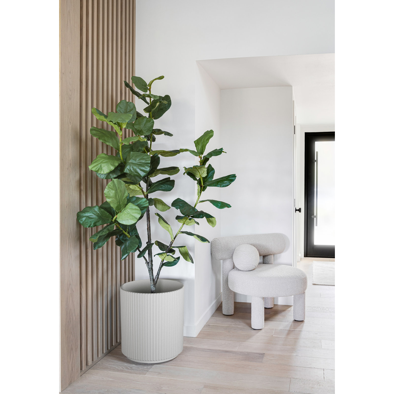 Demi Series Round Planter, 1, White, 19.75" H x 18.5" W x 18.5" D