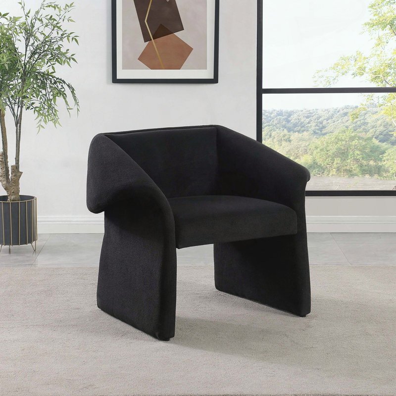 Fauteuil d'appoint incliné, tissu bouclé et pieds réglables