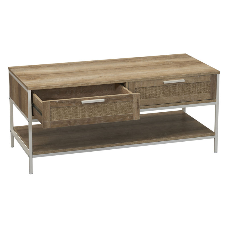 Table basse Coastal Oak, Plateau brun / structure blanche