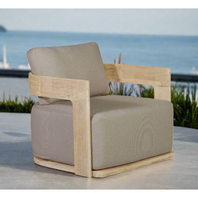 Chaise pivotante en bois de teck massif Eclipse
