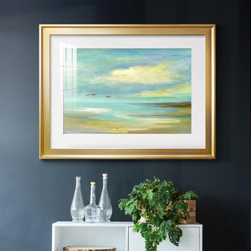 «Drifting», impression sur papier, Or, H 30 po x l 44 po x P 1,5 po