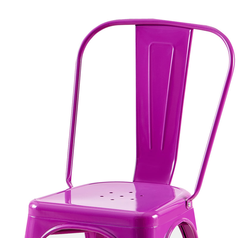 Kalya Metal Stacking Side Chair Dining Chair, 2, Purple