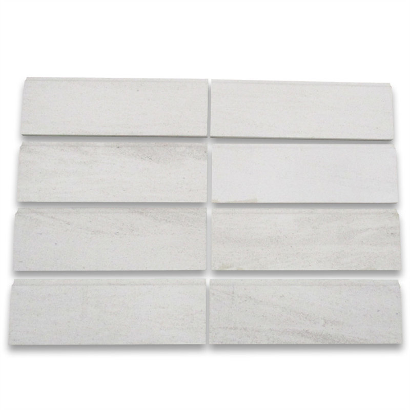 Moleanos 4" x 12" Marble Grid Mosaic Wall & Floor Tile