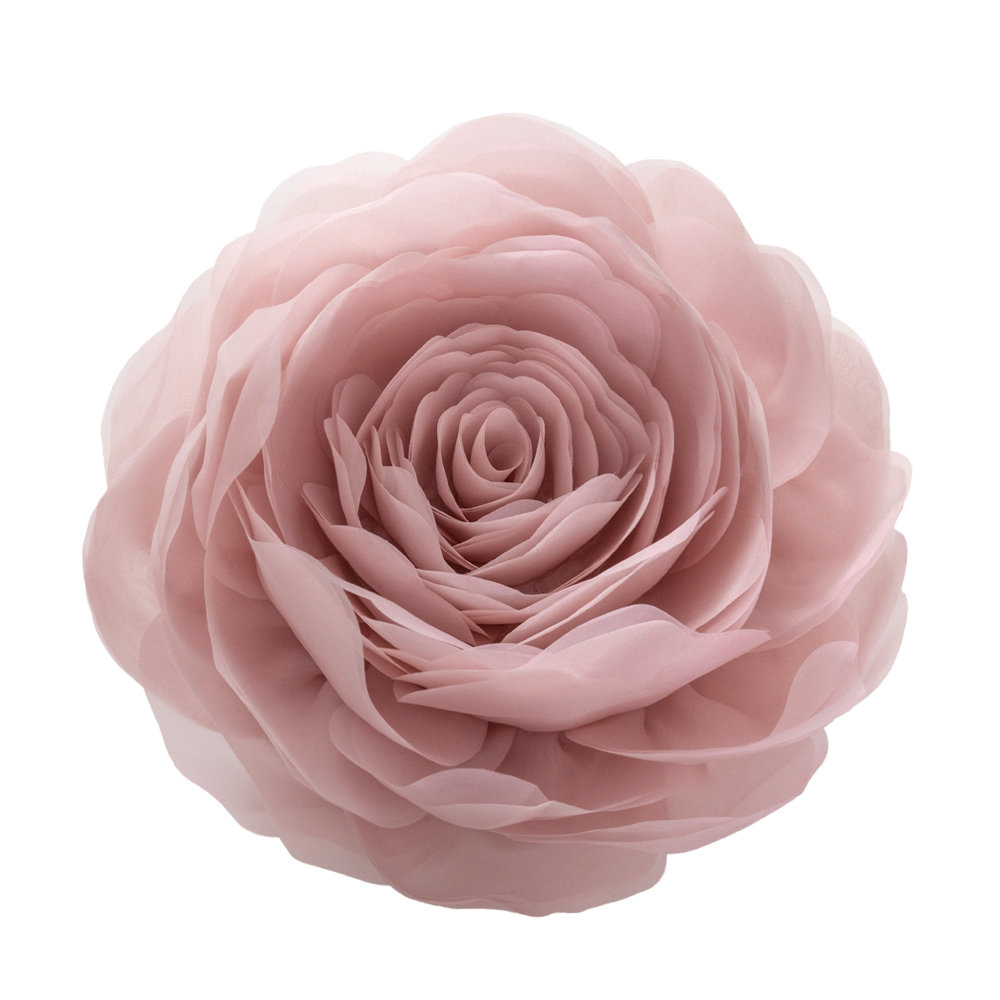 Simulation Rose Flower Throw Pillow Decorative Round Floral Accent Pillow Cover & Insert JWH 