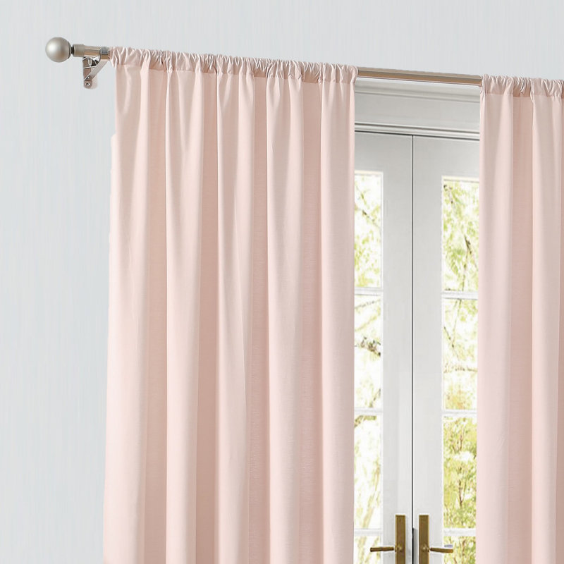 Paire de rideaux en coton Canale, L 50 po x L 84 po, Rosé