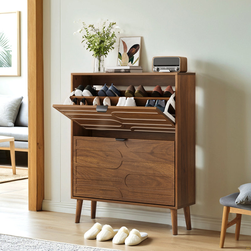 Armoire à chaussures indépendante médiévale moderne, Noyer
