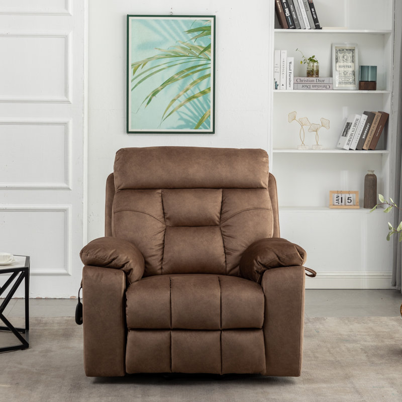 41" Wide Oversize Velvet Power Lift Recliner Chair with Heat and Massage, Camel Velvet