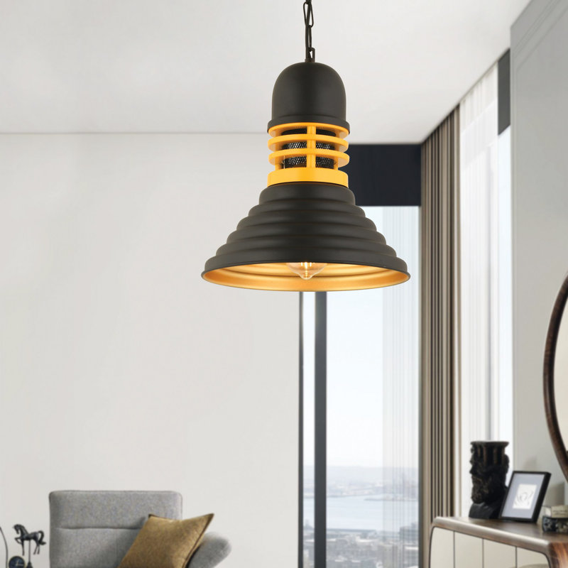 Elegant Adjustable Chandelier, Black Metal Body, Ø11.8 x 13.8 inches | Height Adjustable from 15.7 to 55.1 inches | Compatible with E27 Bulbs (Max 40W) | Stylish Lighting for Home & Office, IP20 Rated