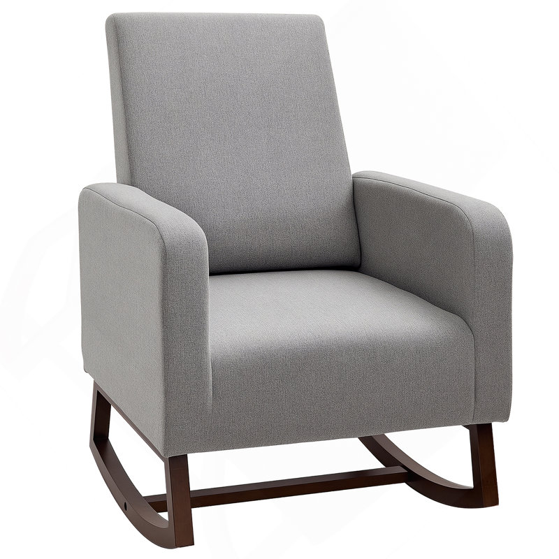 Chaise berçante en bois, fauteuil rembourré