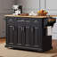 Grand îlot de cuisine de 54 po avec abattant en bois d'hévéa, chariot de cuisine à roulettes en relief sur 4 roues avec 4 portes et 3 tiroirs, îlot de cuisine avec rangement pour la cuisine, salle à manger, noir-1860802548