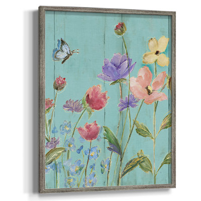 «Wildflower Flutter III», reproduction encadrée - bois massif 47723