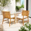 Ensemble de 2 chaises de salle à manger d'extérieur en bois d'acacia avec coussins amovibles