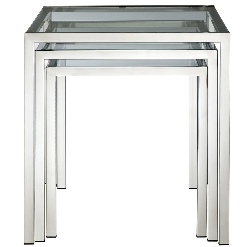 Modway Nimble Stainless Steel Nesting Table Set