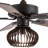 42"W Cazares 5 - Blade Oil-Rubbed Bronze and Wood Caged Ceiling Fan with Light
