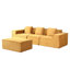 Canapé modulaire convertible en velours côtelé avec repose-pieds et coussins CozyForm, canapé-lit modulaire en forme de L, canapé désossé pour meubles de salon