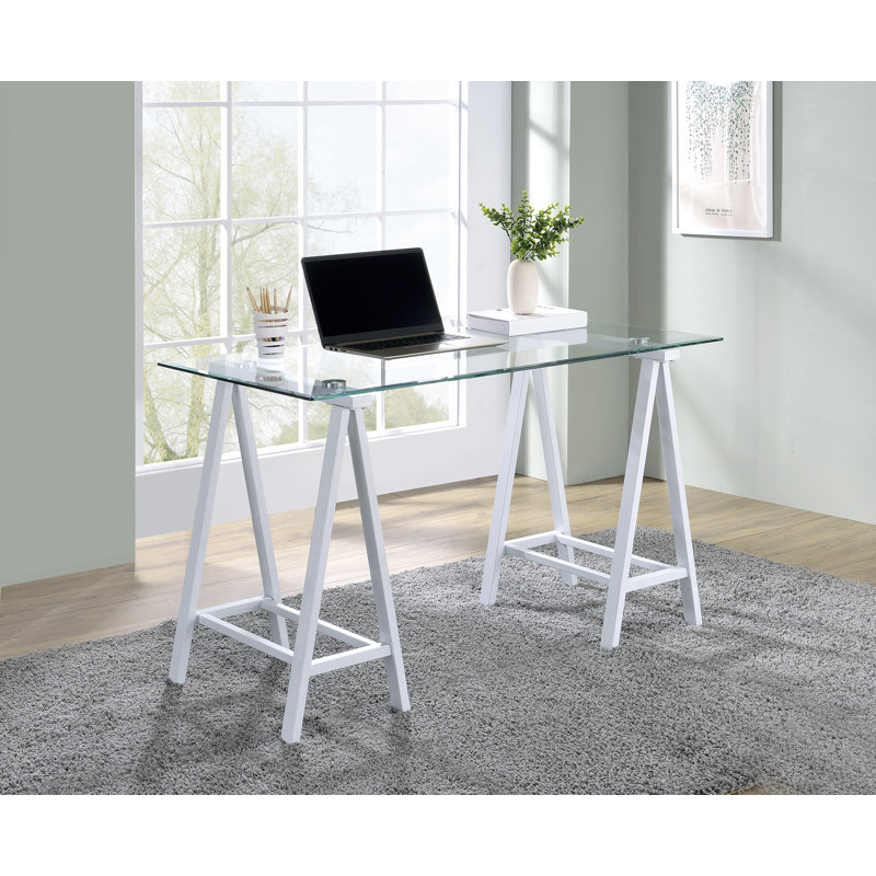 Bureau en verre Tarr, Blanc