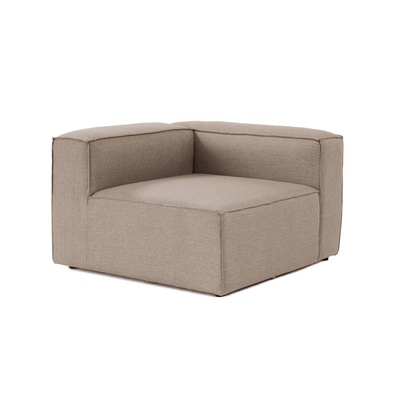 Canapé 1 place brun, structure 100% charme, 100% lin, 41,3 po x 26,0 po x 41,3 po | 32 mousses en mousse pour plus de confort | Pieds en plastique, élégants et durables | Parfait pour le salon, la chambre à coucher et les espaces de bureau