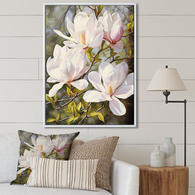 Blanc et rose magnolia tranquillité - impression