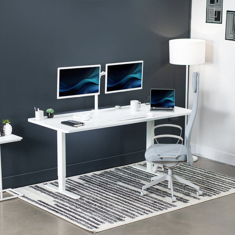 Electric 71" x 30" Stand Up Desk Workstation, 2B7B Series, White/White
