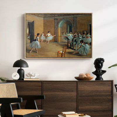 The Dance Foyer at the Opera on the Rue Le Peletier, 1872-Edgar Degas-Framed Gallery Wrapped Canvas