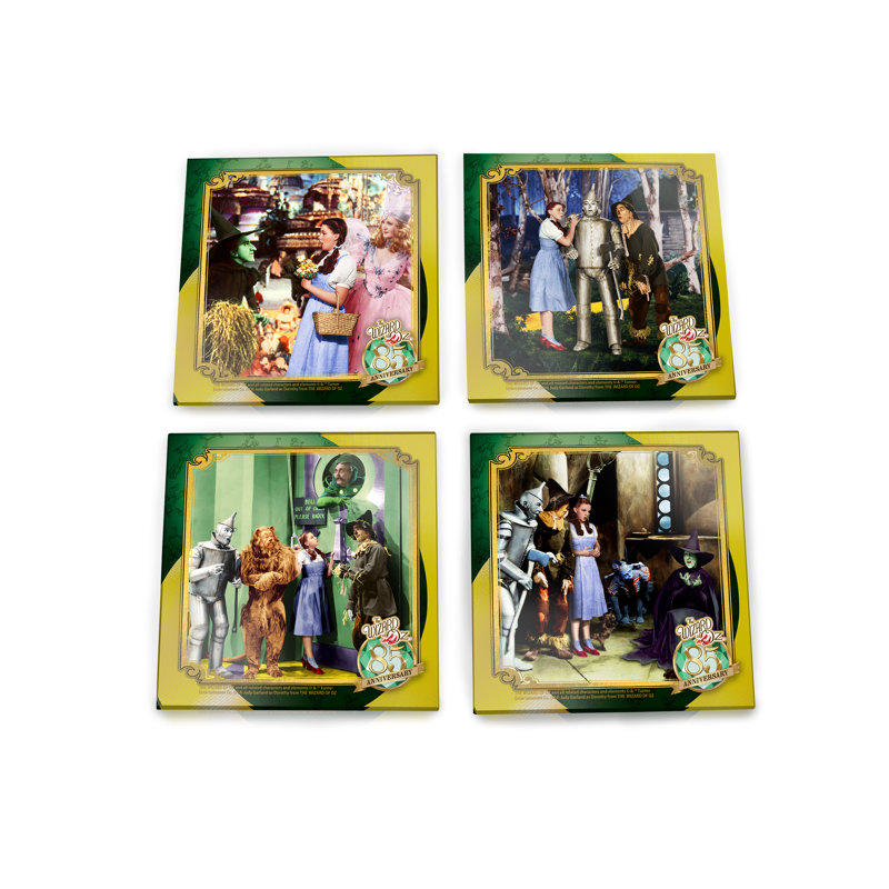 (Symboles) Ensemble de sous-verres en verre Starfire, Magicien d'Oz 85e / Scènes