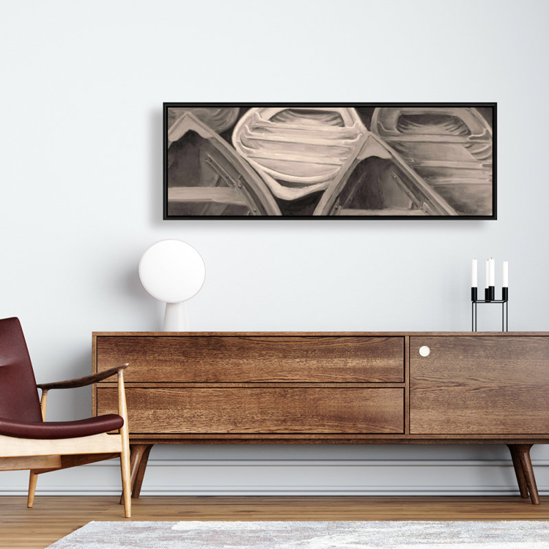 Impression de canots sépia sur toile