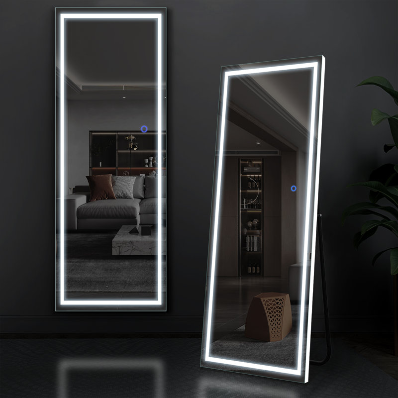 Briuna Rectangle LED Mirror, 63" x 20", White