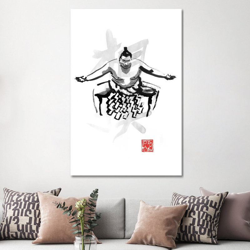 Sumo by Péchane - Painting on Canvas, 66.04 cm H x 45.72 cm W x 3.175 cm D, Wrapped Canvas
